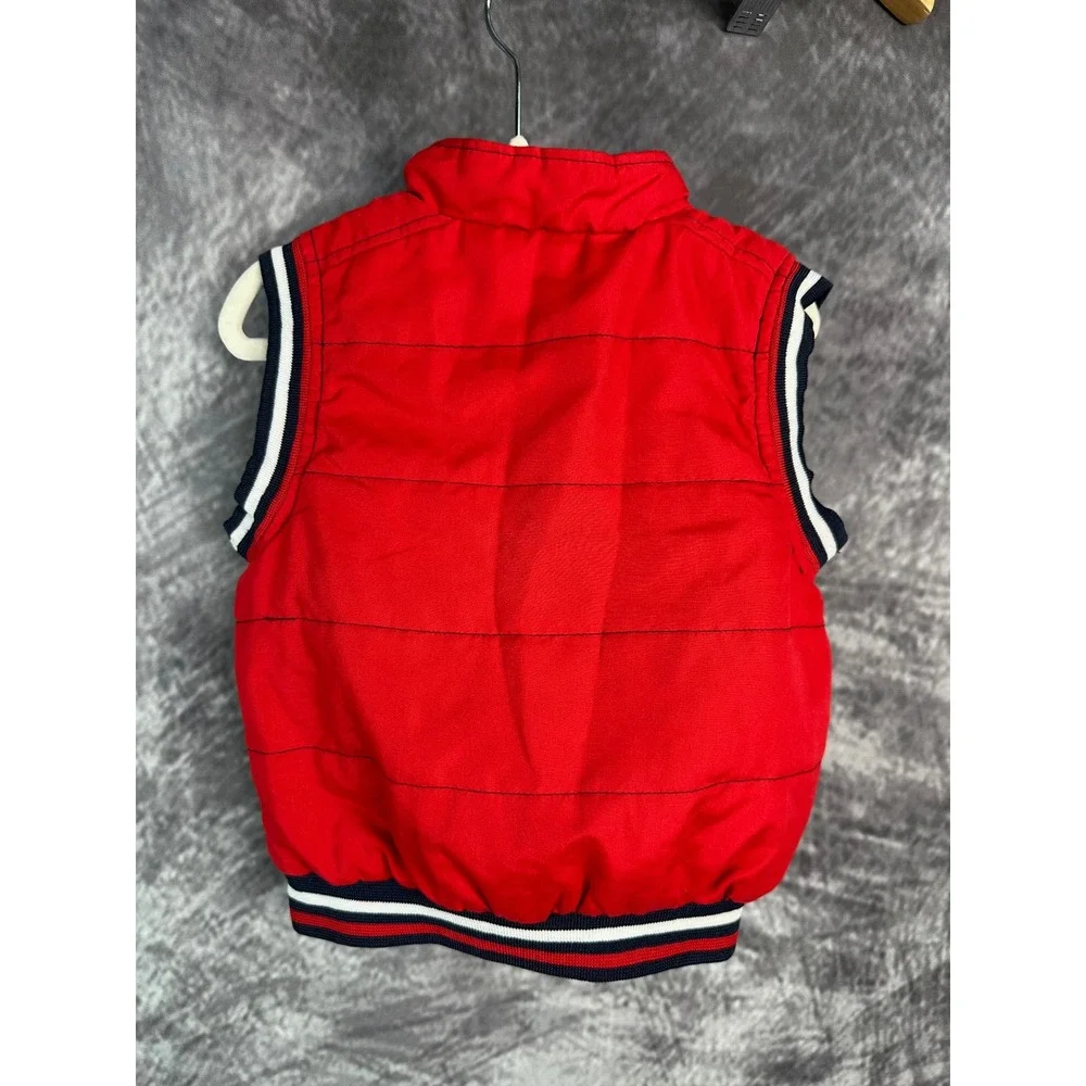 Thomas & Friends Zip Front Red Vest Kids sz 18 Months Vintage Y2K Quilted Retro
